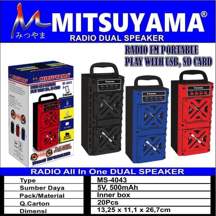 Speaker Bluetooth Mitsuyama MS-4043 / Speaker Bluetooth / Speaker Multifungsi