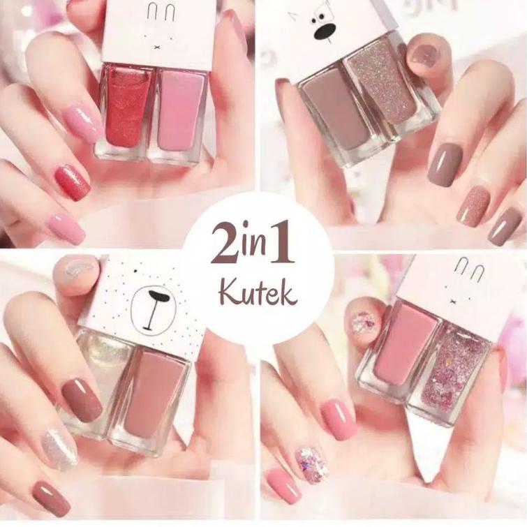 6.6 Product HOT 2 IN 1 KUTEK / KUTEKS KOREA / CAT KUKU NAIL POLISH / KUTEKS 2 TONE / KUTEK 2 WARNA /