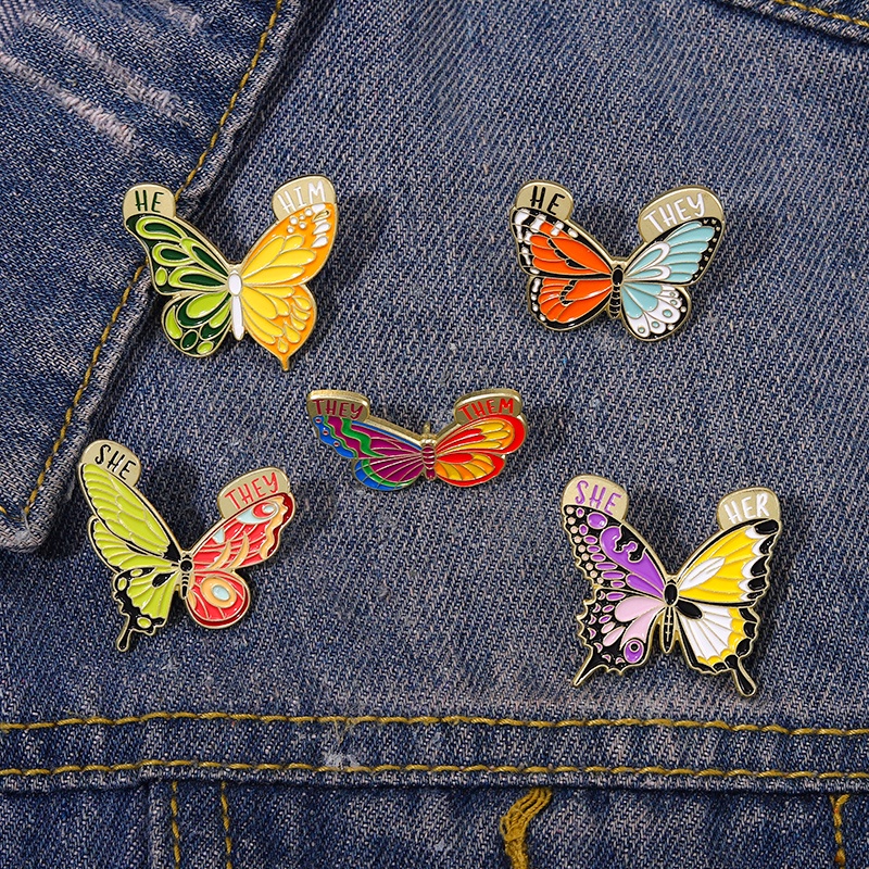 Bros Pin Model Butterfly Warna-Warni Untuk Aksesoris Pakaian