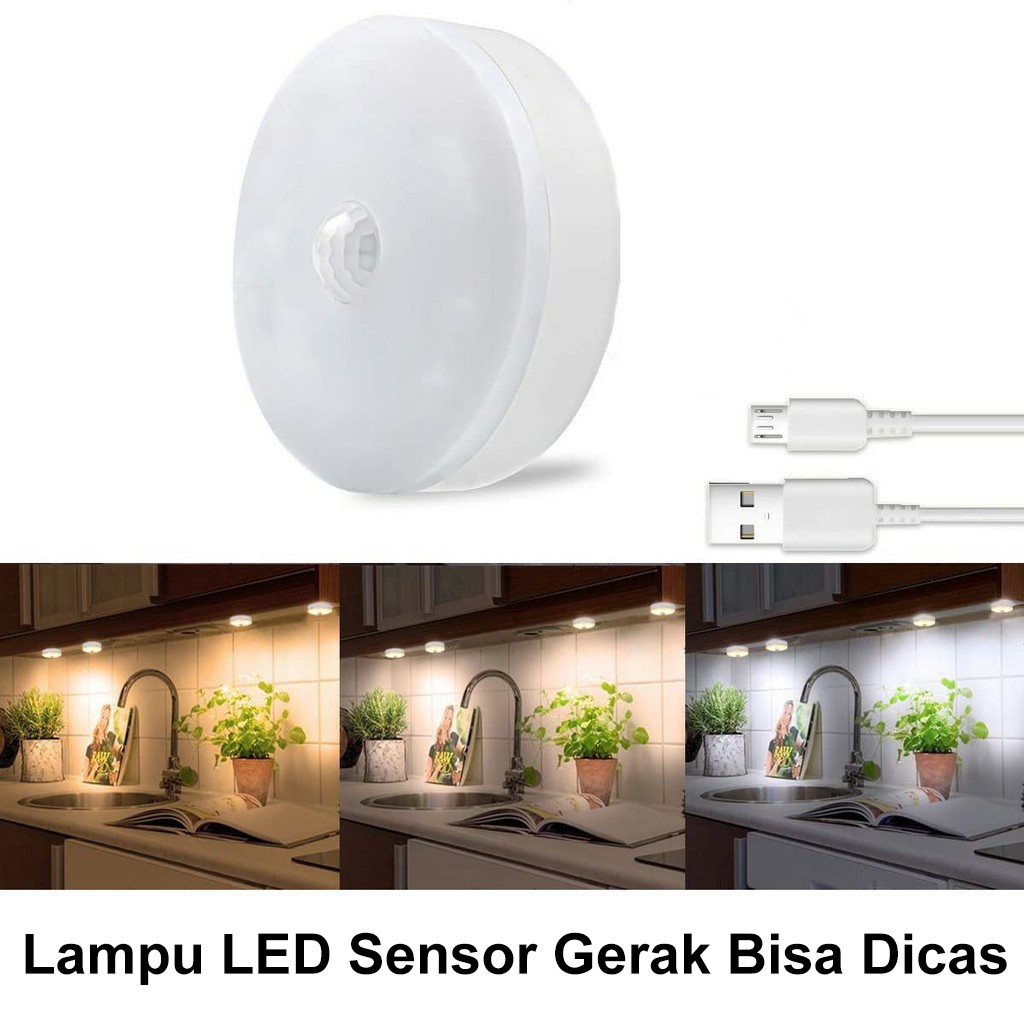 Lampu LED Sensor Gerak Otomatis-Smart Lighting Otomatis Rechargeable Lampu Led Motion Sensor Human Body Induction-Lampu Tangga Kamar LED Lamp Emergency-Lampu Lemari LED Induction Night Light Lampu Tempel LED Universal Multifungsi Serbaguna