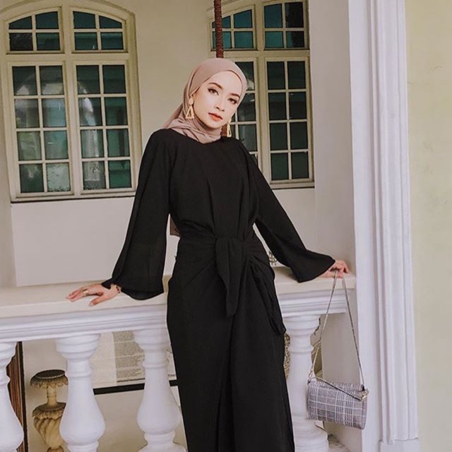 ZEA - Ronna Black - Dress Kaftan Ikat Bridesmaid Lebaran Kondangan