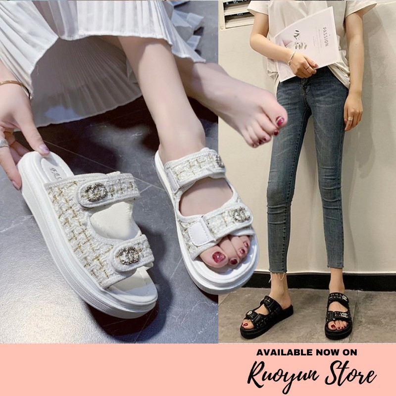 RYX - CC Velcro Sandal Gaya Normal Wanita Fashion Casual - Ori Import