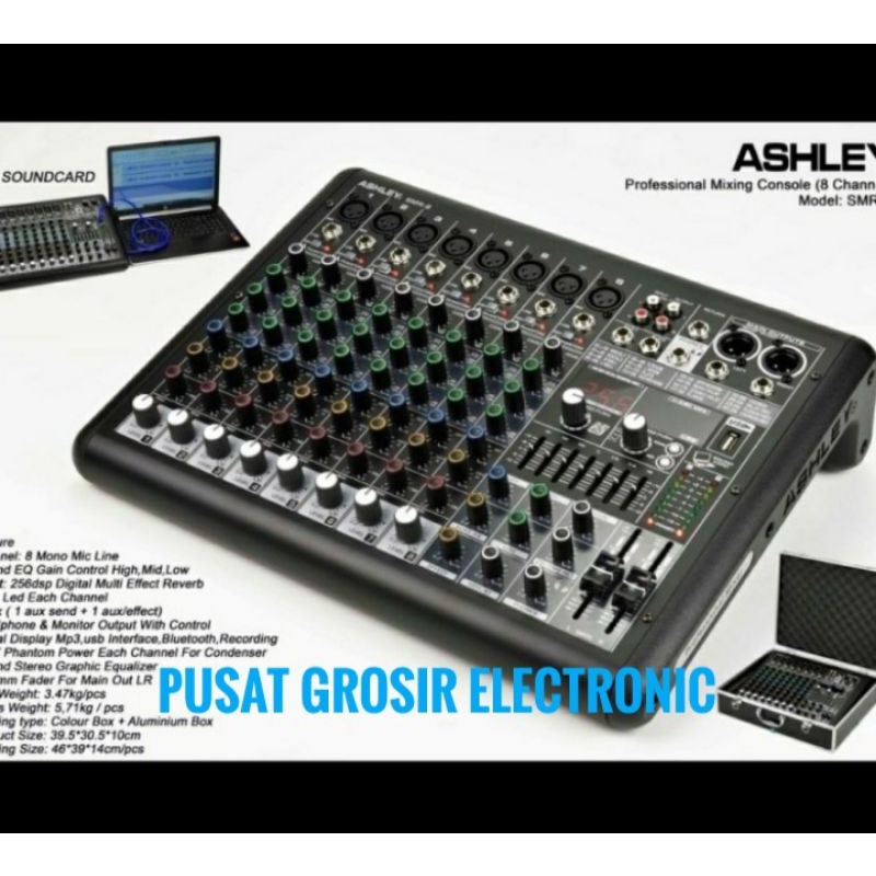 MIXER AUDIO ASHLEY SMR8/SMR 8(8CHANNEL) BLUETOOTH