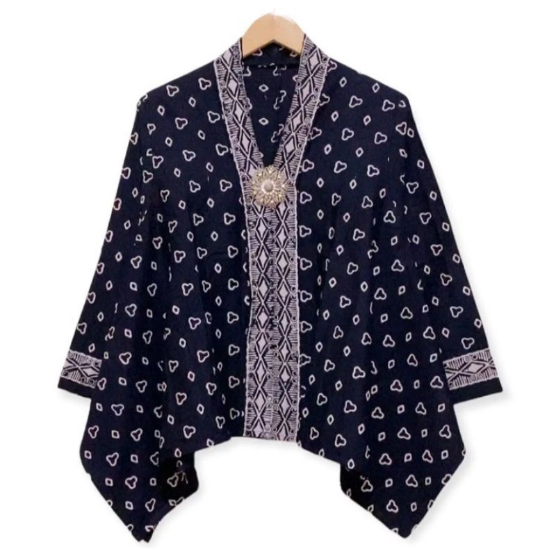 Kultura_Blouse Batik Wanita Asli Solo Motif Jumputan Model Kelelawar Dengan Tangan Bahan Katun Halus
