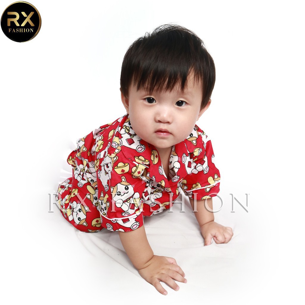 RX FASHION Piyama Anak Cat Red bahan katun jepang fit to M