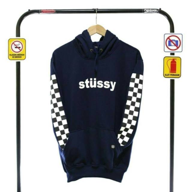 PROMO GROSIR JAKET SWEATER PRIA STUSSY LOGO CATUR HITAM PREMIUM MURAH - ,