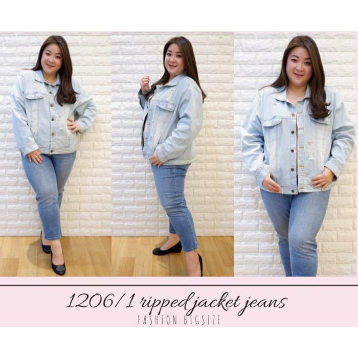 JUMBO Jaket Jeans Jumbo 12061 Jacket Jeans Wash Bigsize
