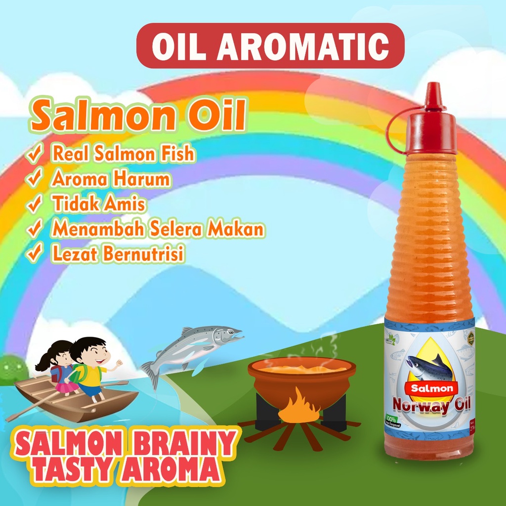 Minyak kaldu ikan salmon bumbu lemak tambahan paket bahan untuk mpasi bayi 6 bulan non msg bb booste