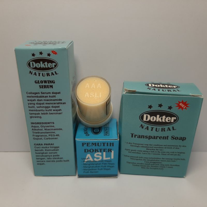 PAKET CREAM DOKTER BIRU ASLI GLOWING 3in1 [cream,sabun,serum]