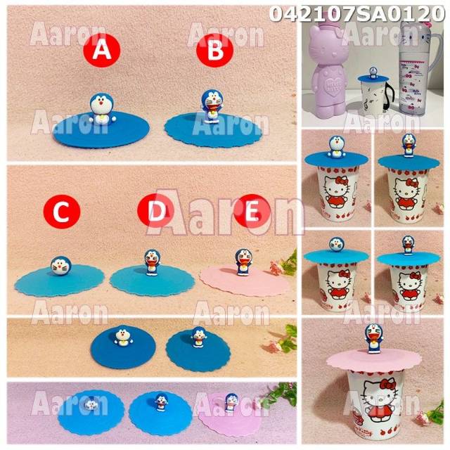 Tutup Gelas Doraemon / Tutup Gelas Rilakkuma / Tutup Gelas Panda / Tutup Gelas Karakter Kartun