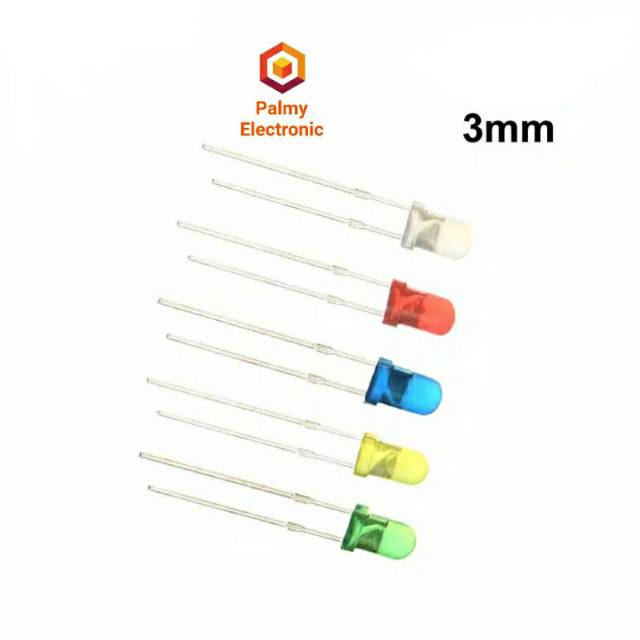 LED Diode 3MM 5MM Biru Kuning Putih Hijau Merah