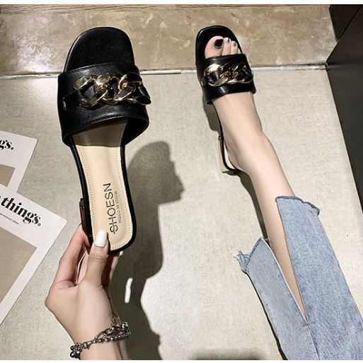 Sepatu import wanita/ sepatu import sepatu bling wanita murah Sepatu Hak 2cm PREMIUM RANTAI 809-6