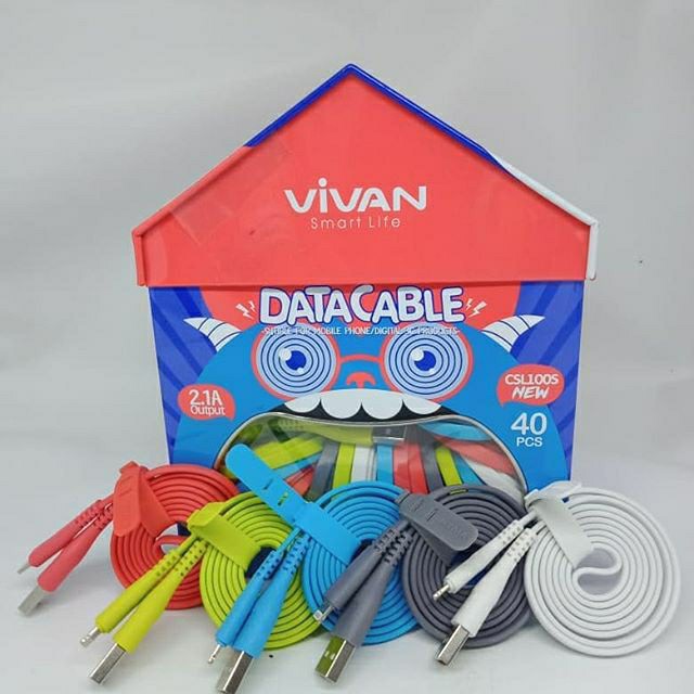 Kabel Data Vivan CSL 100 for Lightning Iphone 6/6+/7/8 Fast Charging - Per Pcs