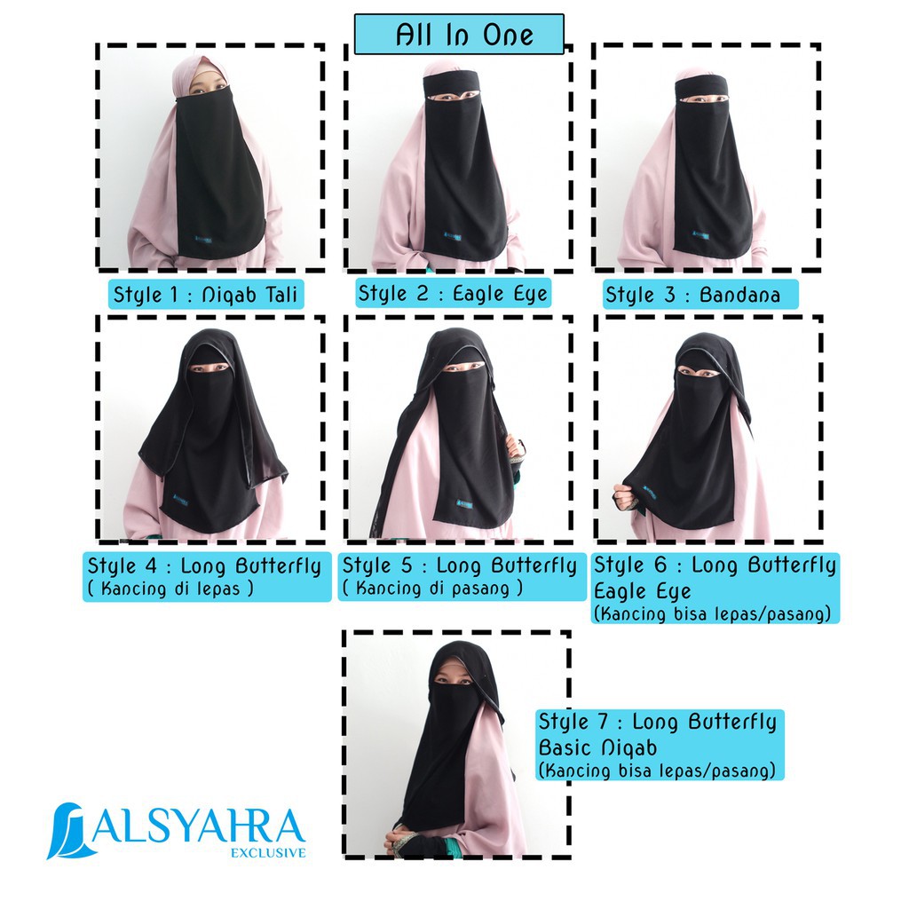 REAL PICT BARANG SESUAI PICT MURAH PAKAIAN MUSLIM ANAK 999/ Bundling Niqab Alsyahra Exclusive All In
