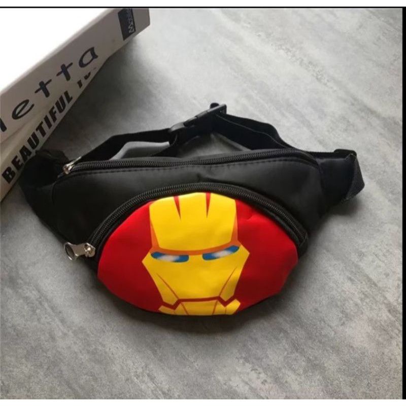 waistbag anak laki-laki canvas karakter superhero - tas anak