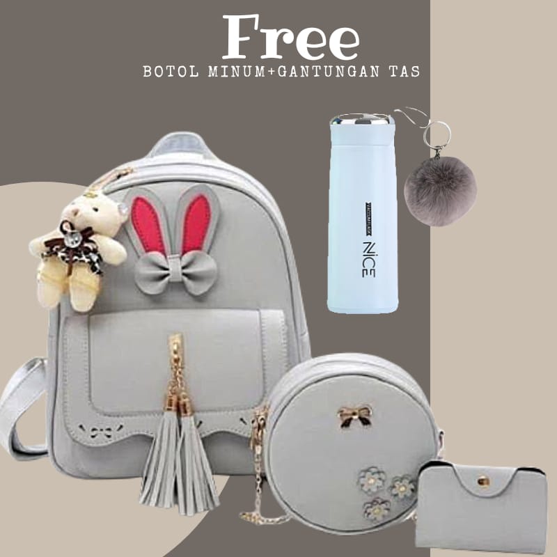 TASMURAH30_ FUNNYCAY Backpack fashion korea Pita Kuping Terfavorit