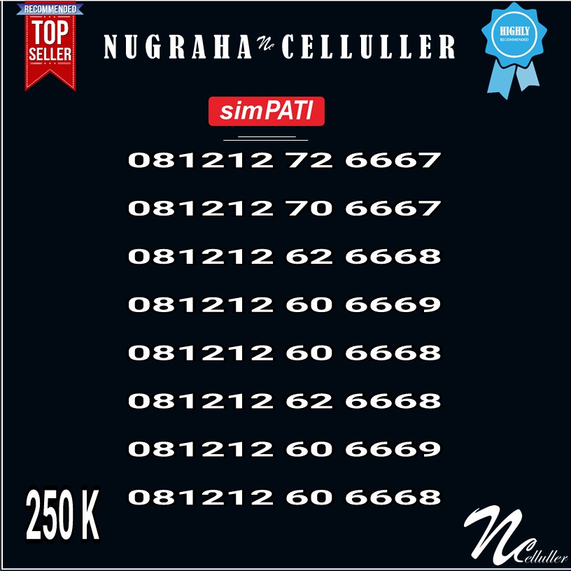 Nomor Cantik Simpati ABB 1212 Triple 666 Murah