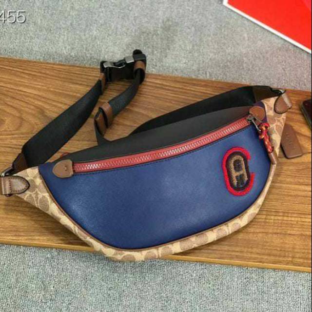 WAISTBAG COACH REVINGTON BELT BAGBROWN NAVY ORI QUALITY