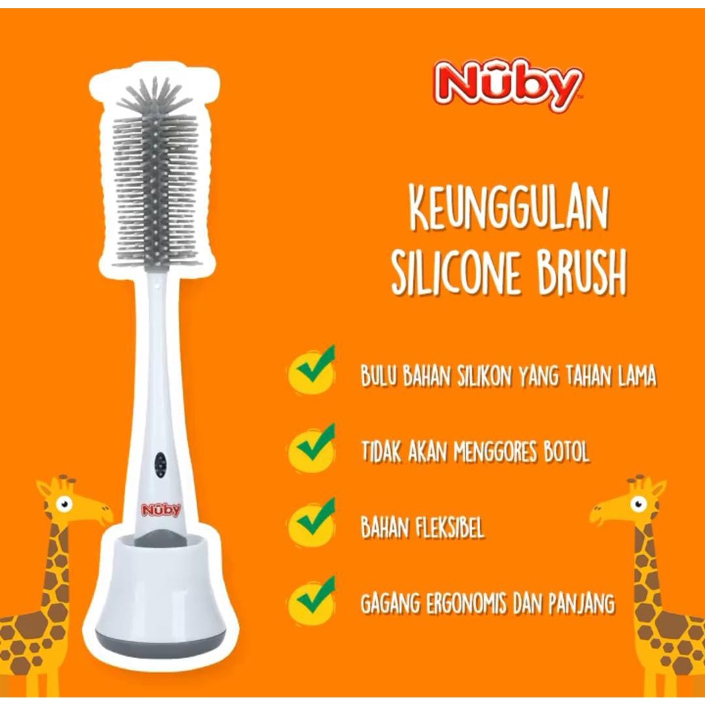 NUBY SILICONE BOTTLE BRUSH - SIKAT BOTOL BAYI SILICONE