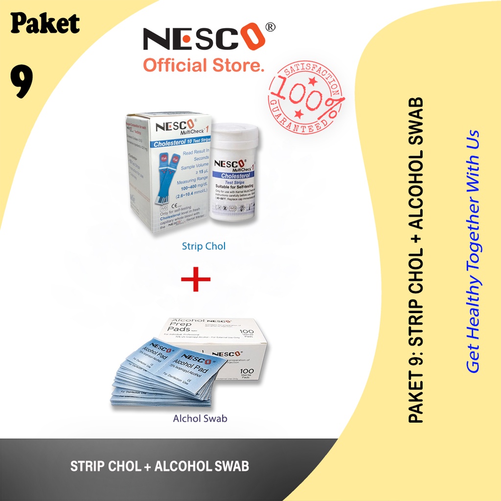 PAKET 9A (STRIP KOLESTEROL + ALCOHOL SWAB)