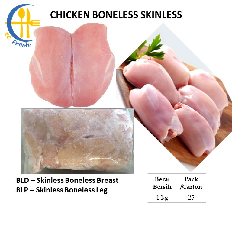 

Ayam BLD BLP - Chicken Boneless Dada Paha Breast Leg