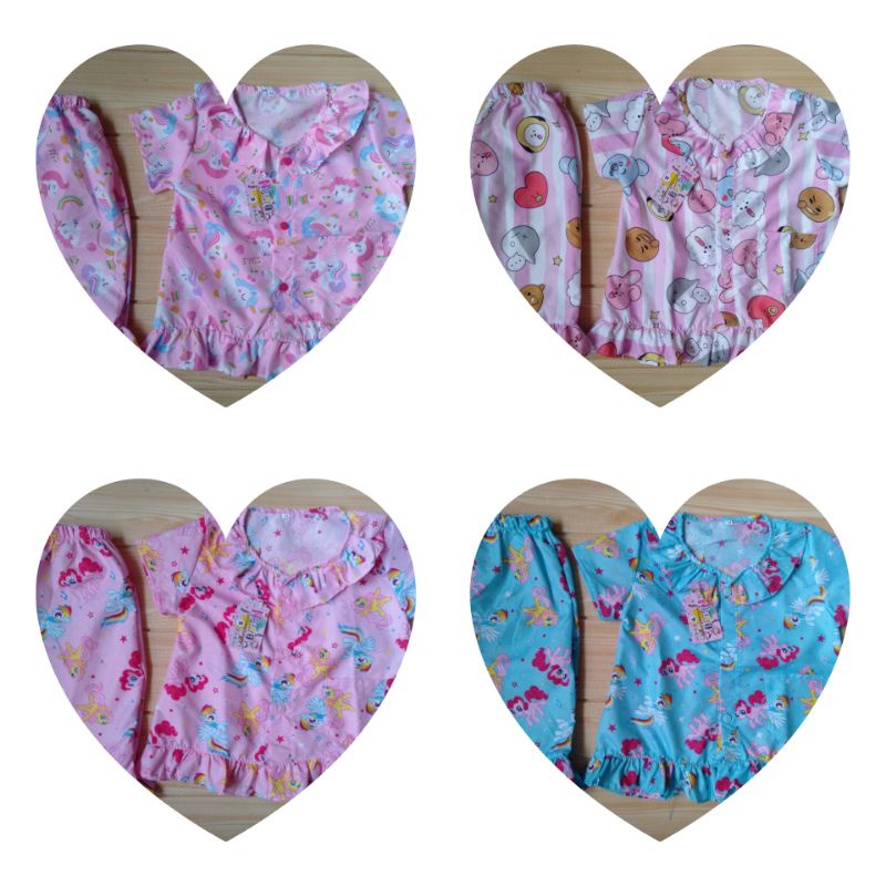 (COD) Set Tunik Rempel / Set Piyama Rempel 2-5 TH (Pilih Motif)