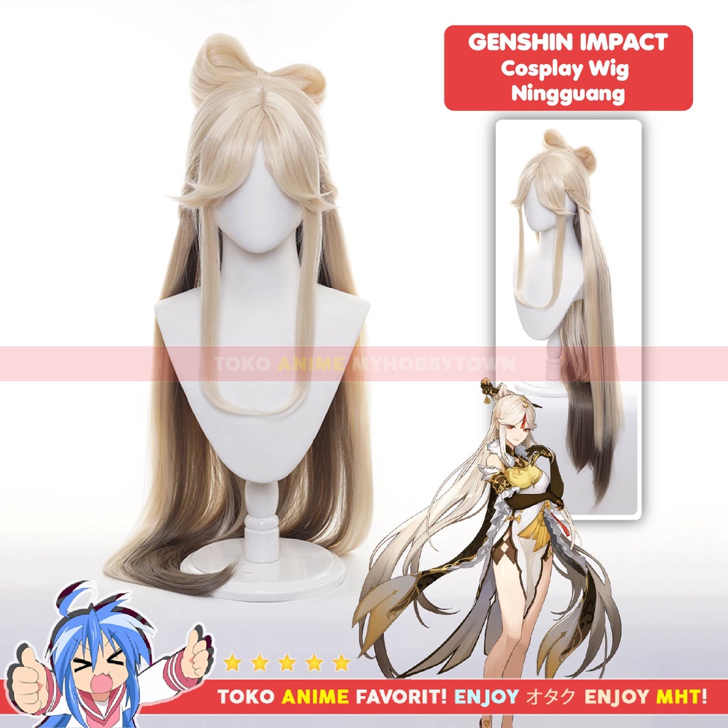 Wig Cosplay Anime Game Genshin Impact Ningguang