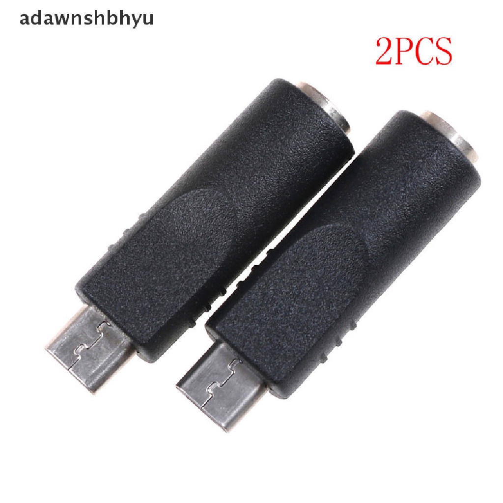 Adawnshbhyu 2pcs 3.5mm x 1.1mm Female To Micro USB 5pin Male DC Converter Charger Adapter