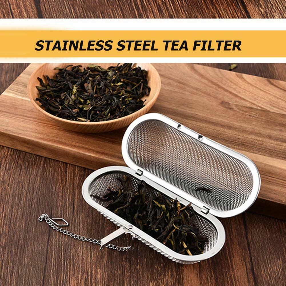 Hot Sale/Saringan Kopi Teh Jaring Stainless Steel/Mesh Tea Leaf Infuser Filter/Pengunci Saringan Teh Rempah Untuk Teko Alat Dapur