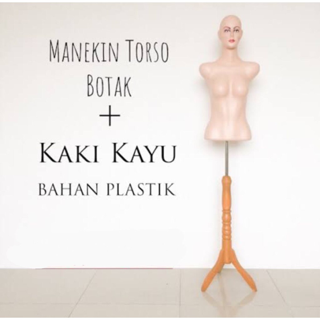 Manekin Torso Cewek Dewasa + Kaki Kayu