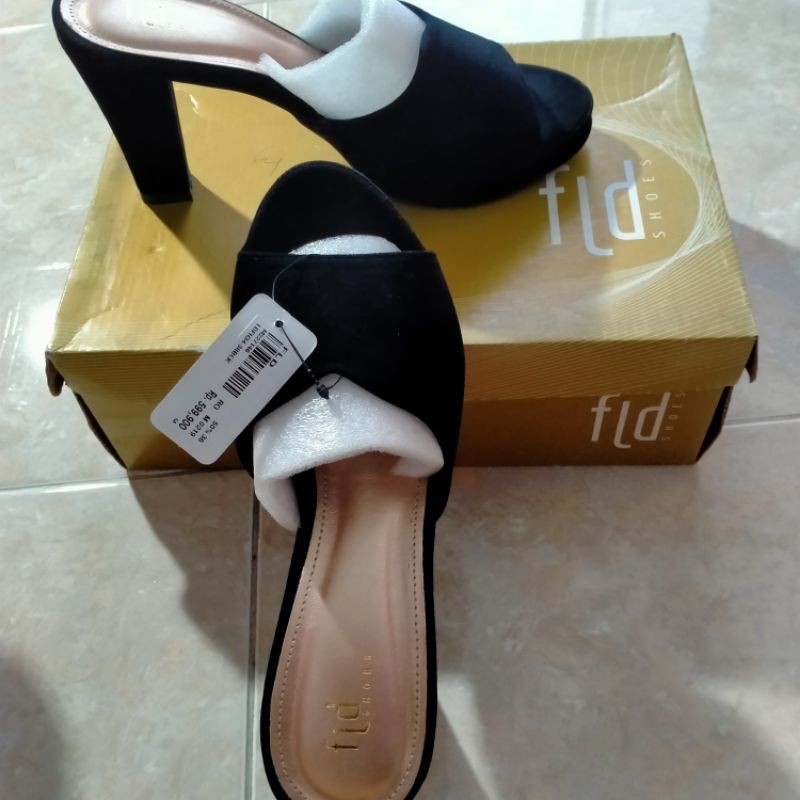 Fladeo Black Heels (Hak) Bludru New