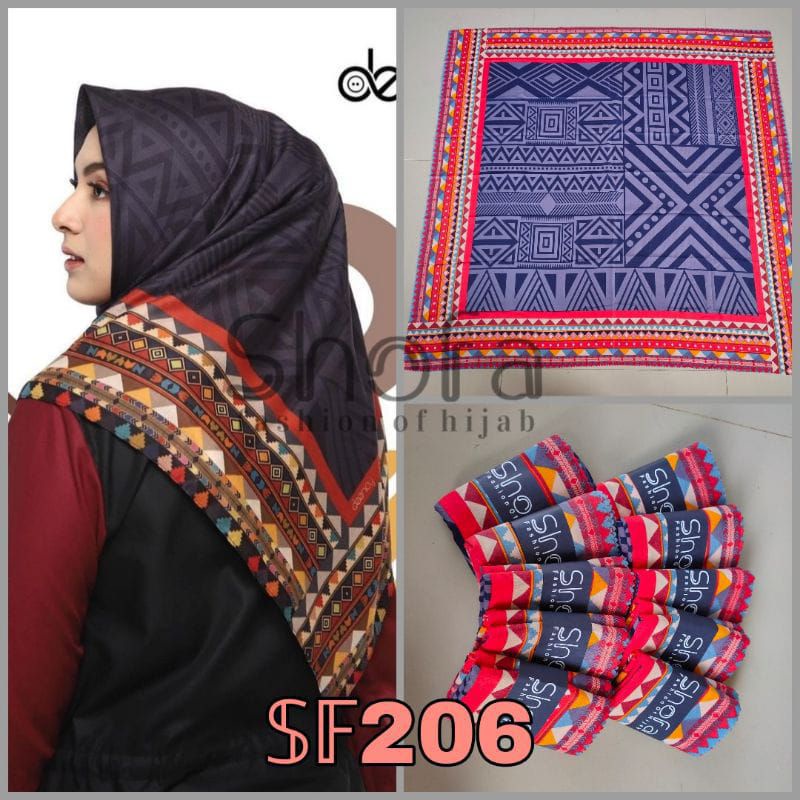 PRODUK TERBARU!! Jilbab Segiempat Voal Motif , Hijab Square Printing Lassercut Premium, Harga Grosir-Sf206
