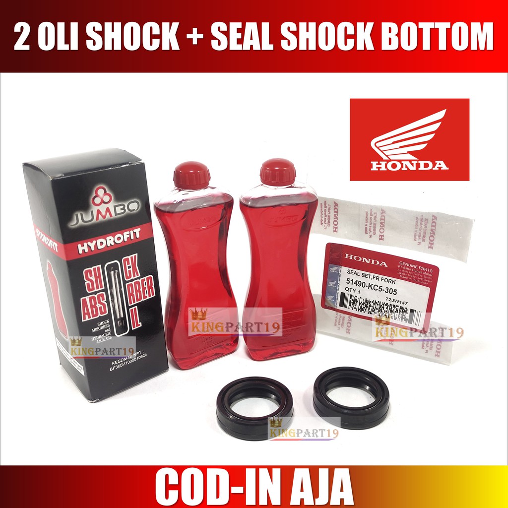 PAKET OLI SEAL SHOCK BOTTOM + OLI SHOCK HONDA YAMAHA BEBEK / MATIC.