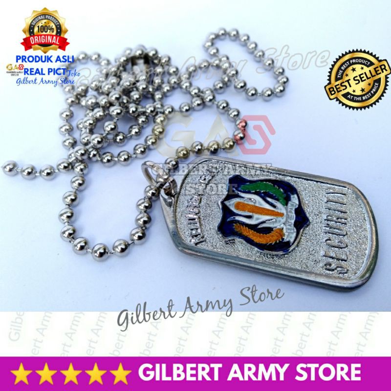 Kalung Satpam Security Murah Anti Karat Grosir Perlengkapan MILITER Gilbert Army Store kalung Pria