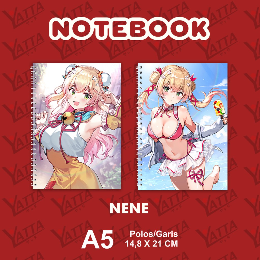 

Notebook Anime ukuran A5 14,6 cm x 21 cm Hololive JP - Nene