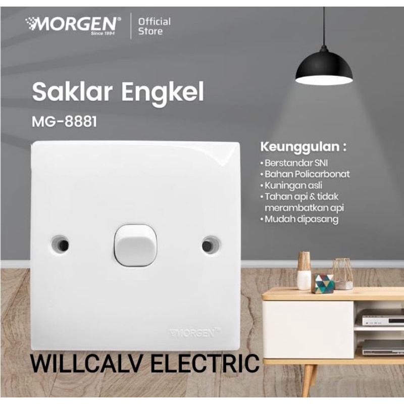 SAKLAR ENGKEL MORGEN MG-8881 / SAKLAR TUNGGAL MORGEN MG-8881