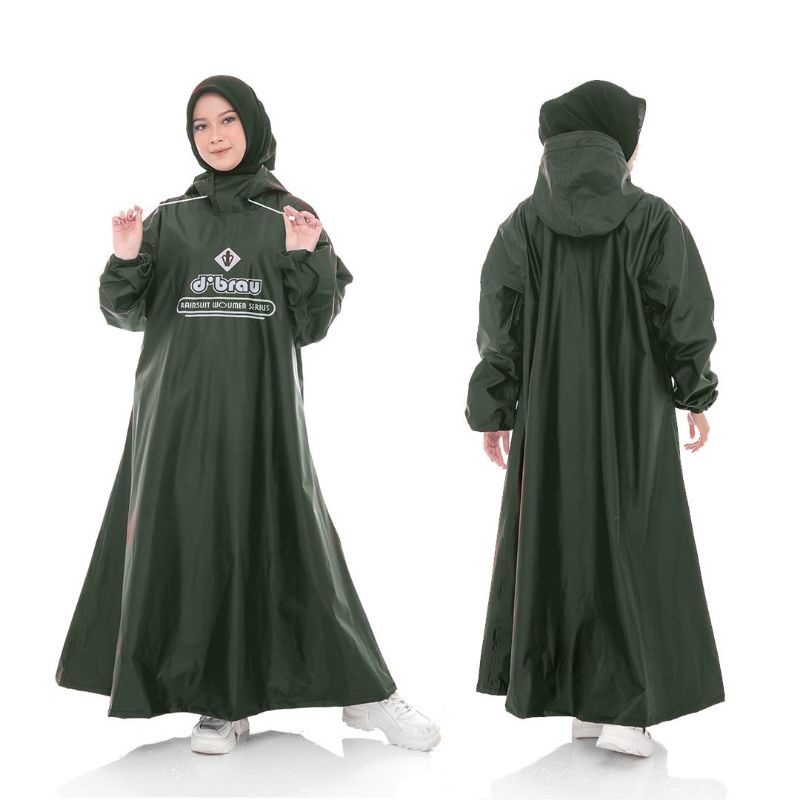 Jas Hujan Gamis Premium / Jas Hujan Wanita Muslimah / Jas Hujan Mantol Hujan Wanita