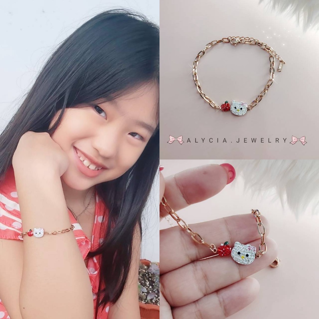 gelang anak bayi hello kitty original alycia anti karat