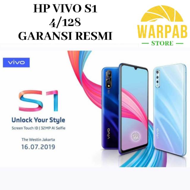 HP TERBARU VIVO S1 4/128 GB - FIFO S 1 RAM 4GB INTERNAL 128GB GARANSI RESMI