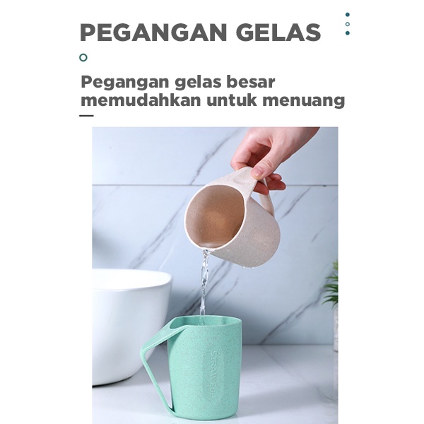 Gelas Mug Cangkir Teh Kopi Wheat Straw Jerami Gandum / Cangkir wheat straw / Cangkir gandum warna warni