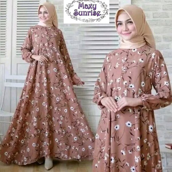 SFS GAMIS SUNRISE MAXY MONALISA syari gaun pesta hijab baju muslim modis bunga modern simple elegan