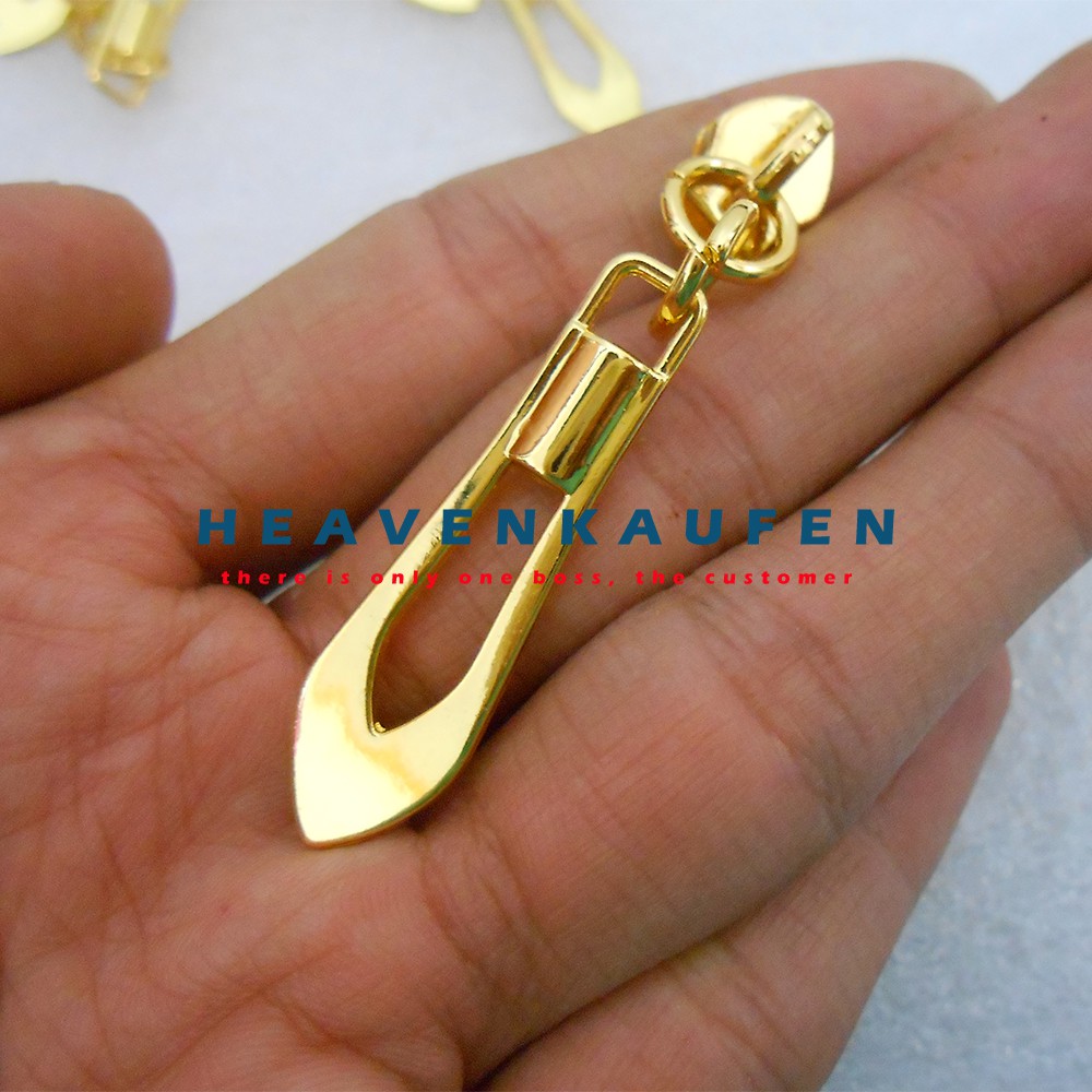 Kepala Resleting Zipper No 5 Warna Gold Bagus