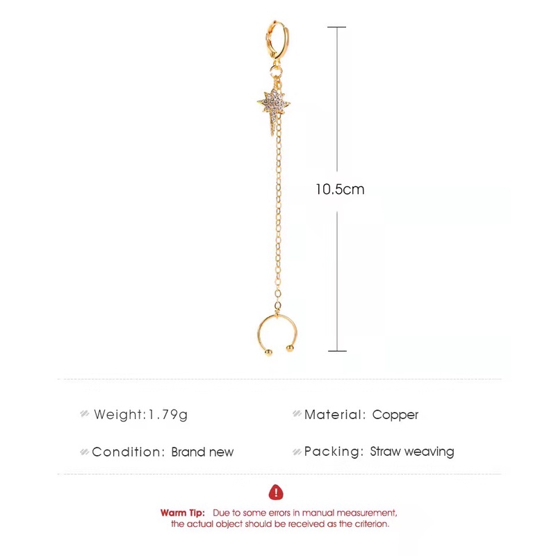 Anting Klip Bintang Wanita Rumbai Panjang Fashion Style