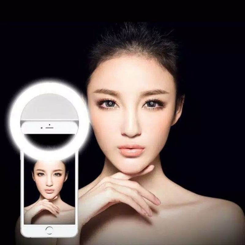 Ring Light selfie led/Lampu selfie ring light /Lampu Ringlight flash charm/lampu jenpit camera hp eyes jepit live clip bulat camera hp kamera Diameter 8.5cm Kokoh sistem Charging