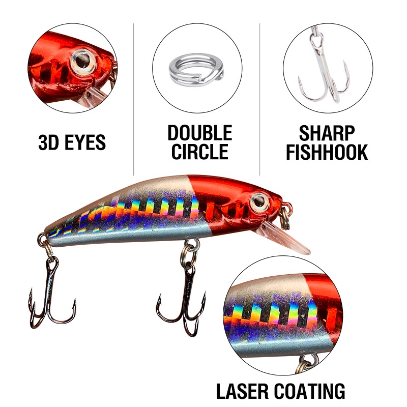 Spinner Bait Fish bait Fishing Lure Plastic Bait Gewang Floating Minnow Lure Tackle Lure For Fishing Fishing Accessories Top Water Lure Fishing Bait Set Gear SwimBait Lure 1Pcs 55mm/6.5g Buzz Bait Lure Hook Umpan Mancing