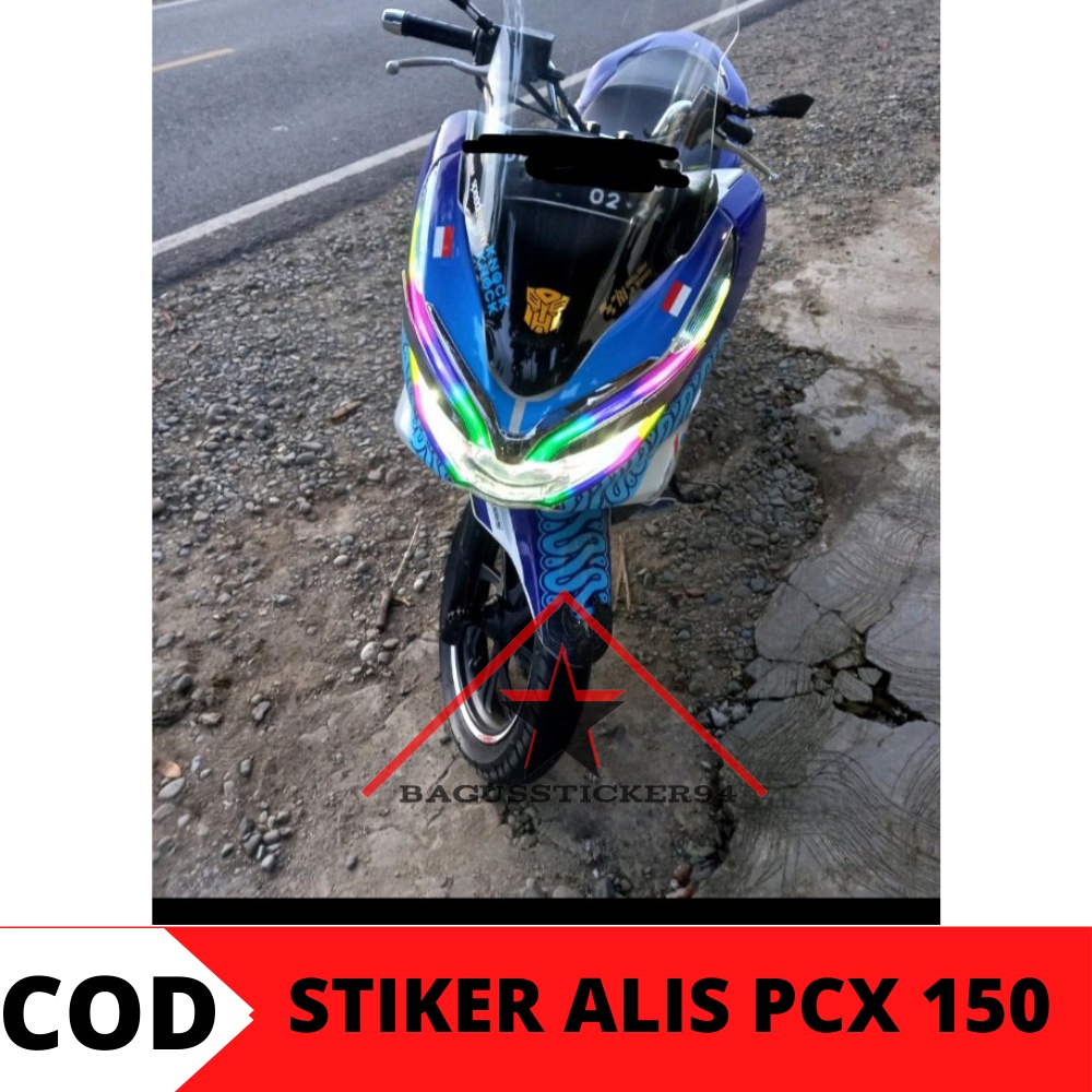stiker lampu pcx 150/stiker alis lampu motor pcx 150/stiker alis pcx/stiker motor pcx 150