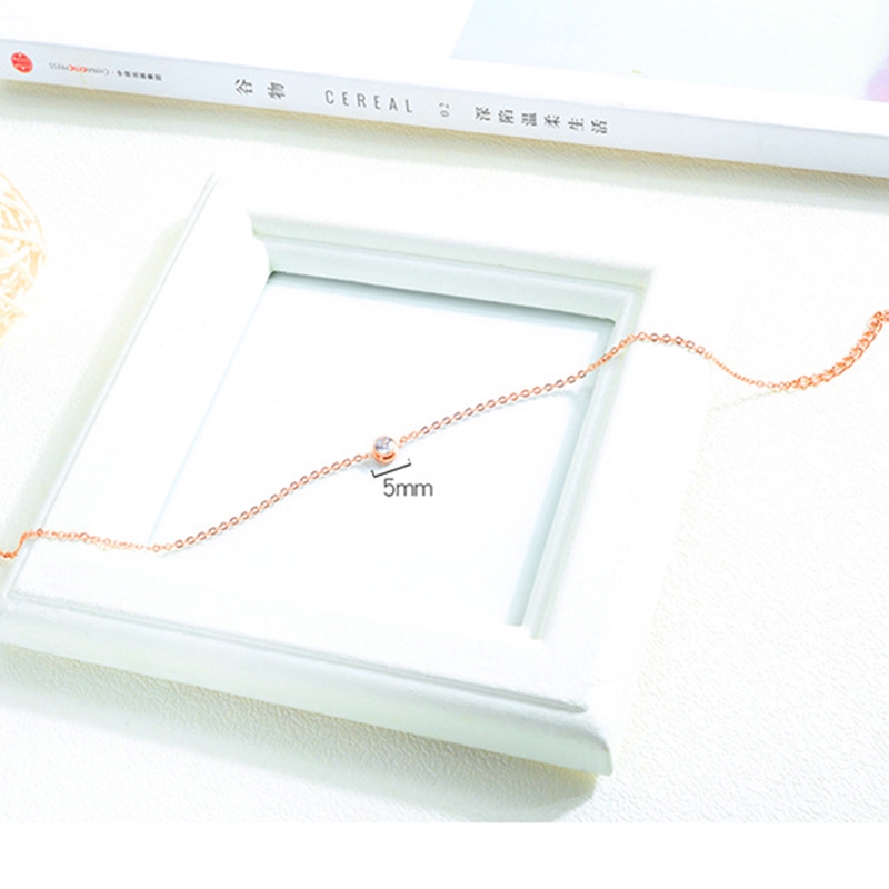 Gelang Kaki Rantai Bahan Titanium Steel Warna Rose Gold Gaya Korea Untuk Wanita Anti-rust anklet titanium-4