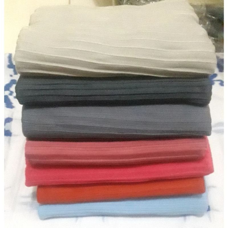 PASHMINA PLISKET HYGET PREMIUM 1Kodi 19pcs Panjang 165×70cm Termurah