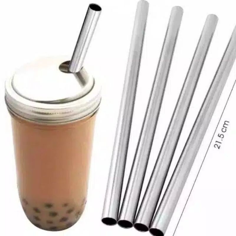 SEDOTAN BOBA STAINLESS STEEL BUBBLE TEA REUSEABLE STRAW FOOD GRADE 304