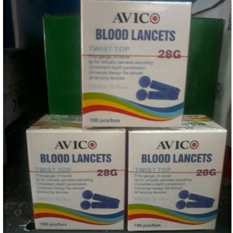 Blood lancet 28g Avico 100pcs-Jarum lancet 28g-jarum untuk ambil darah